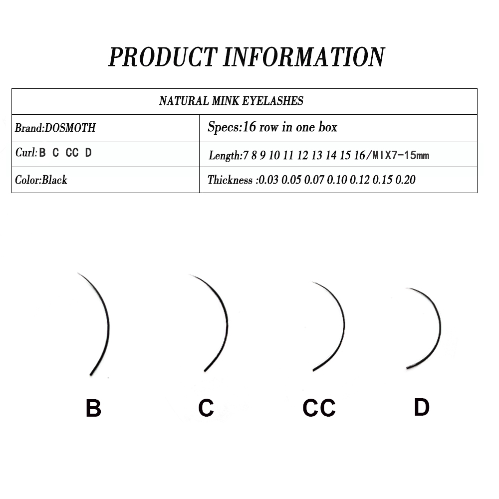 DOSMOTH 10 boîtes 16 rangées 7 - Eyelash Extension For Asian Eyes avis et prix